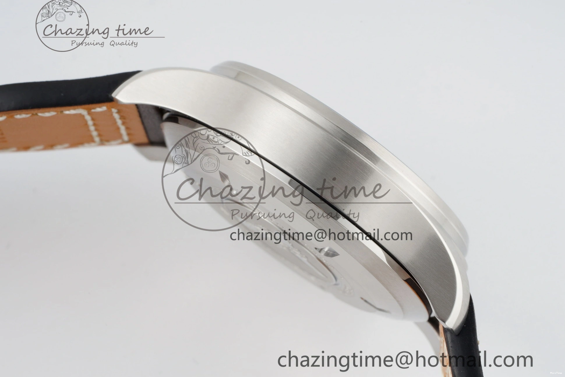 MIROTIME 0423 Pilot Chrono SS AZF 1:1 Best Edition Blue Dial on Brown Leather Strap A TimelessDesign 7060